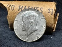 Roll of 1968 D Kennedy Half-Dollars