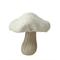 6-inch Cream Sherpa Mushroom Decor