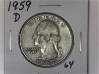 1959-D Silver Washington Quarter