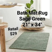 Casaluna Bath Mat Rug Sage Green 21" x 34" $29