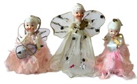 Vintage Tulle Net & Feather Angel Figurines
