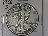 1936-S Silver Walking Liberty Half Dollar