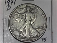 1941-D Silver Walking Liberty Half Dollar