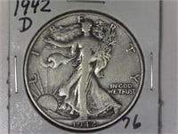 1942-D Silver Walking Liberty Half Dollar