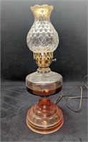 Vintage Glass Converted Oil Lamp