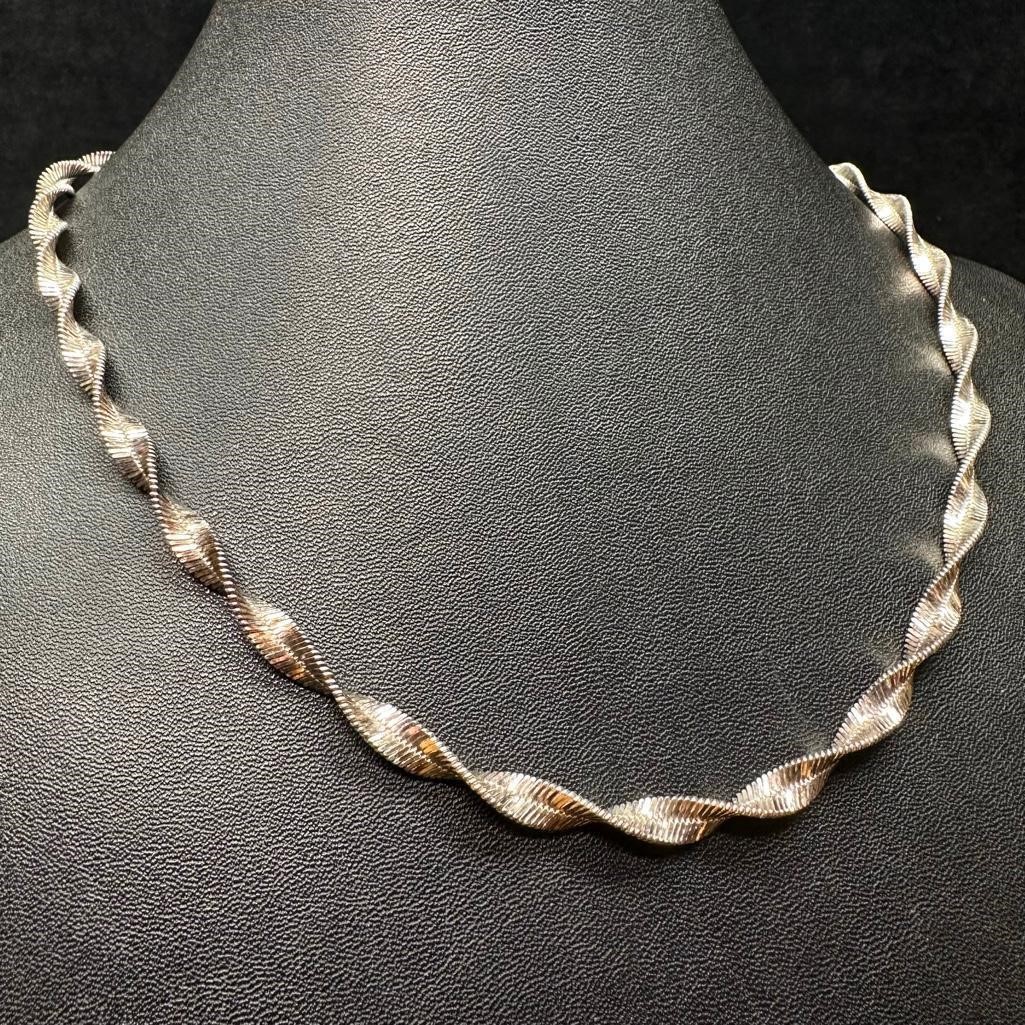 Sterling Silver Twist Necklace