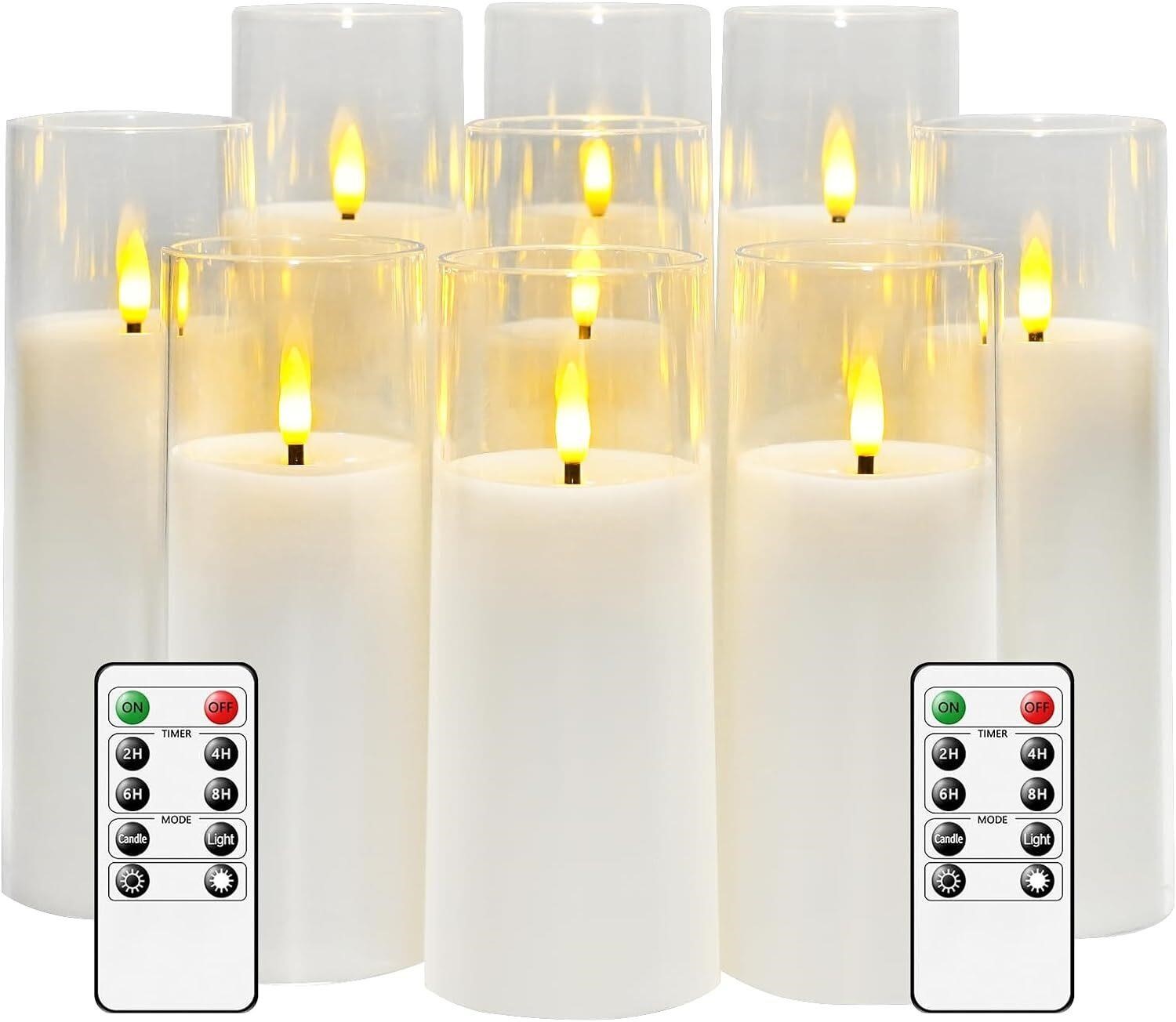 Kakoya Flameless Candles (D2.3x H5-7) 9-Pk White