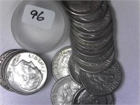 Roll of 20 Silver Roosevelt Dimes