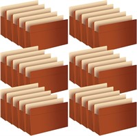 Ireer 50 Pack File Folder Pockets 3.5 Inch  Brown