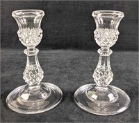 Two Cristal D'arques-Durand Crystal Candlesticks