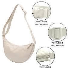 Dumpling Shoulder Bag  Adjustable Strap - White