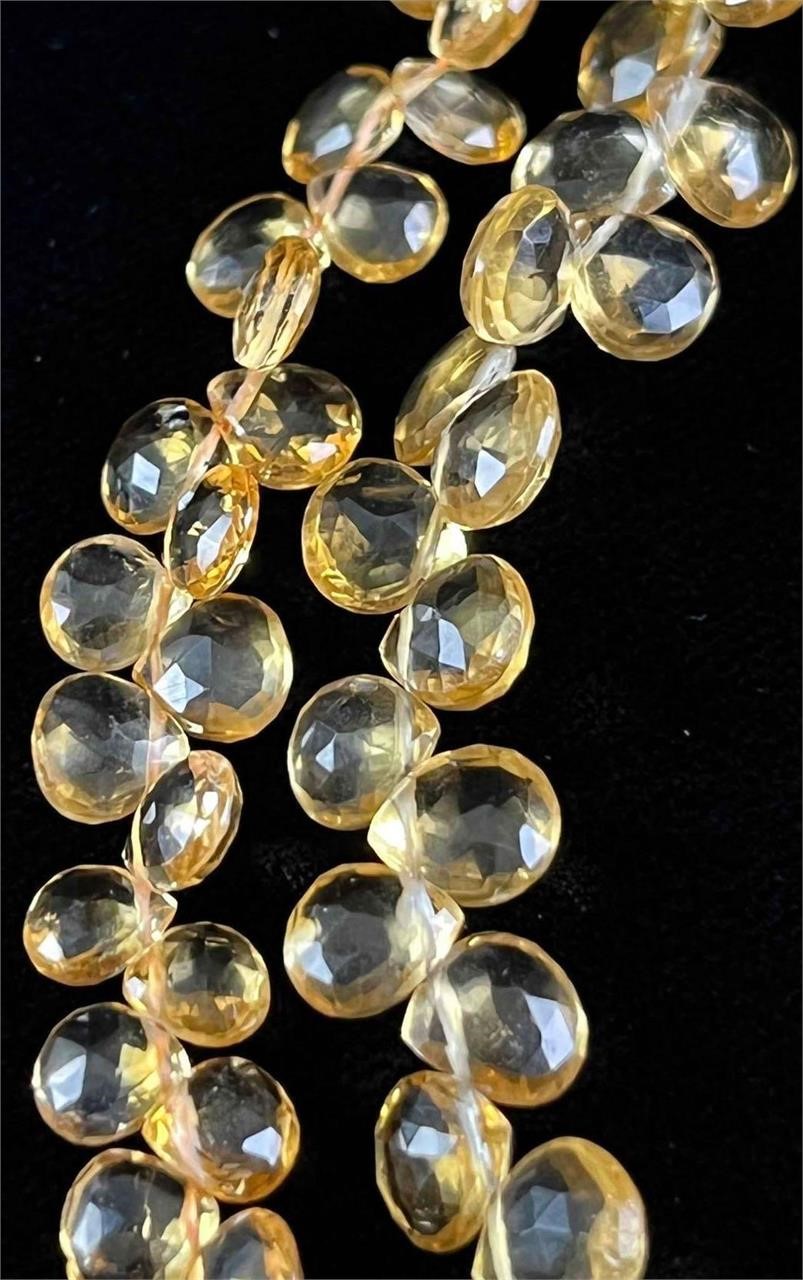 High-Quality Citrine Faceted Bead Strands (2)
