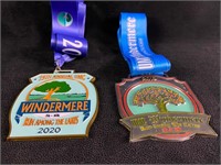 Pair of Windermere Run Among the Lakes Medals JB