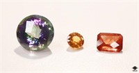 Labradorite, Garnet & Topaz Stones / 3 pc