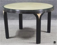 Painted Bamboo & Wood Table w/Glass Top