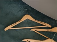 Wood hangers with advertising and other hangers
