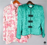Size 10 Silk Jacket & Sheer Top / 2 pc