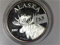 1997 1 Ounce Silver Alaska Round