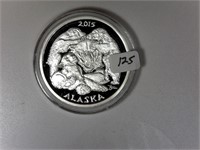 2015 1 Ounce Silver Alaska Round