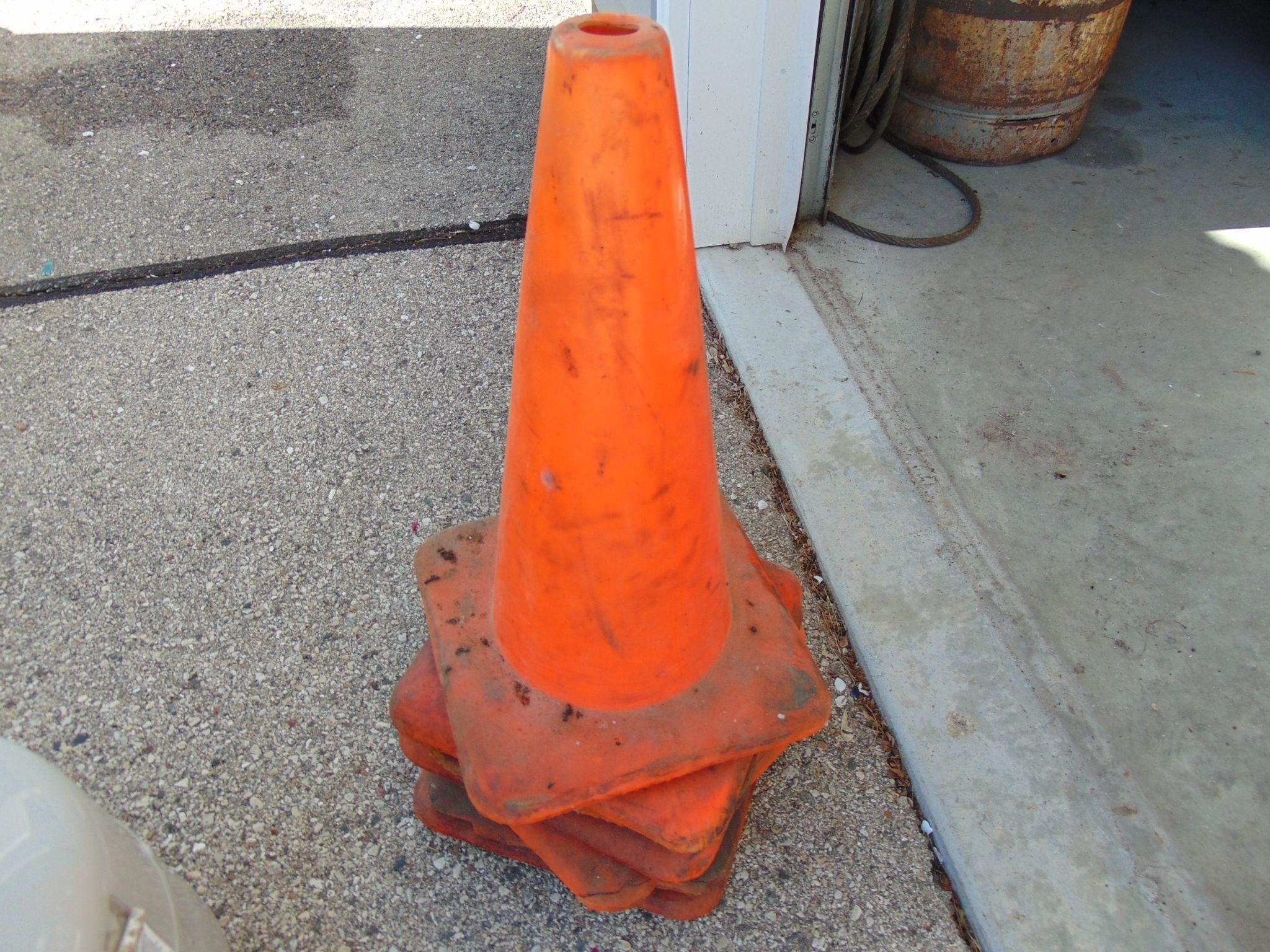 Five Orange Safety Cones