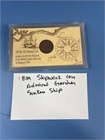 1809 SHIPWRECK ADMIRAL GARDEN SUNKEN SHIP COIN