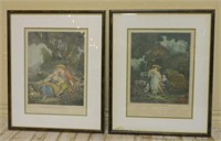 Old French Courting Couple Prints.
