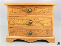 Carved Wood Jewelry Chest