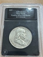 1957 U.S. Silver Half Dollar- Franklin