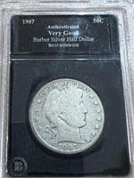 1907 U.S. Silver Half Dollar - Barber