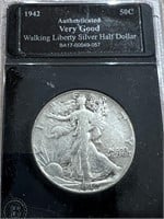 1942 U.S. Silver Half Dollar- Walking Liberty