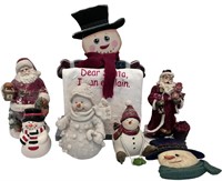 Santa Claus and Snowman Christmas Items