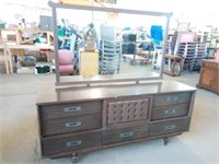 Large Mid Century Style 9 Drawer Dresser with