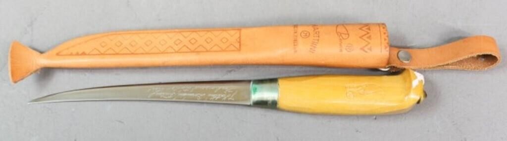 Rapala Filet Knife w/Tooled Leather Sheath