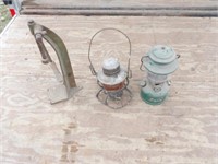 Vintage Bottle Capper & Lamps