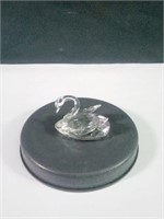 Swarovski Silver Crystal Swan Figurine Measures 1