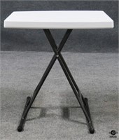 Small Metal & Plastic Table w/Collapsible Legs