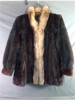 Beautiful Two Tone Brown Ladies Fur Jacket Unsure