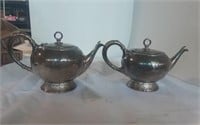 (2) Merriden Britannia Silver Plated teapots