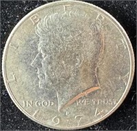 Toning 1974-D Kennedy Half Dollar