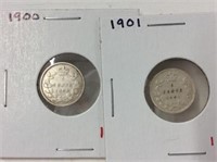 1900,01 Canadian Silver 5 cent