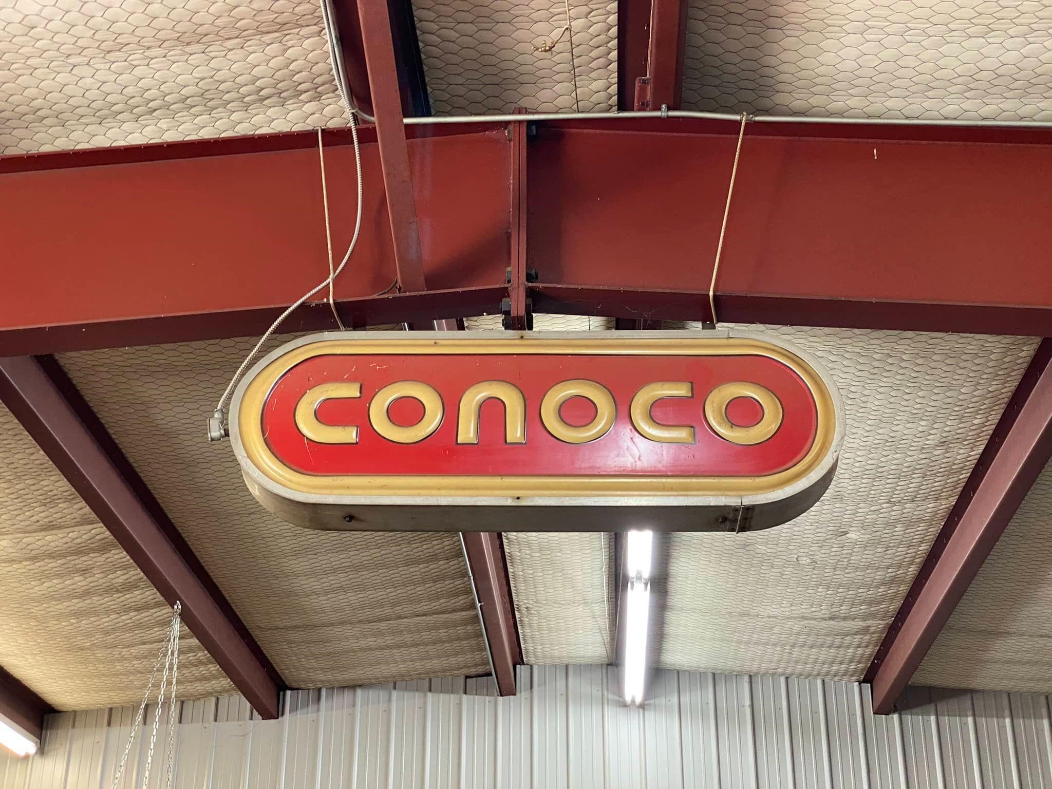 CONOCO lighted 2-sided outdoor capsule sign