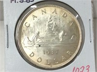 1937 (ms63) Canadian Silver dollar
