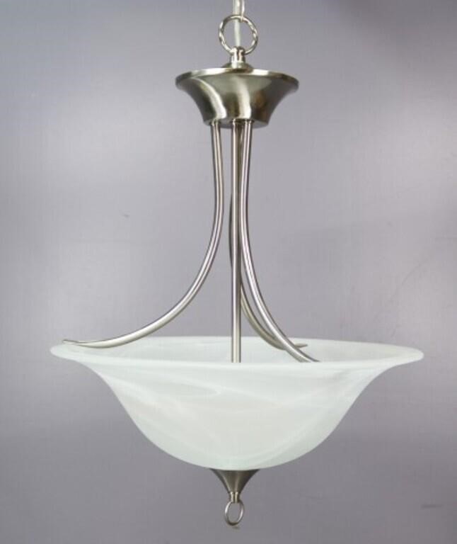 Hanging Pendent Light w/Alabaster Style Glass