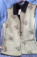 Suede Fur Lined Full Zip Vest, Women's