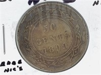 1899 Canada Newfoundland 50 cent coin (vf)
