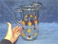Vtg Corelle Pyrex Buterfly Gold glass pitcher