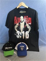 WWE Lot Features Austin 316 XL T-Shirt & Two Hats