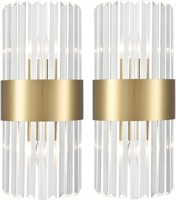 Teenyo Gold Crystal Wall Sconces Set Of Two