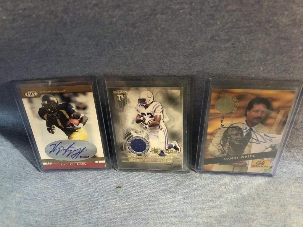 Lot Of 3 Auto, Patch & R/C Football Cards