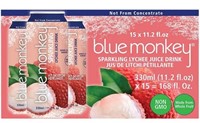 15-Pk Blue Monkey Sparkling Litchi Juice, 330ml